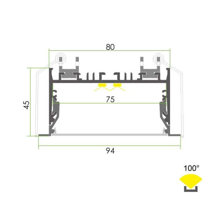 ⁦פרופיל תאורה - ER80⁩ – תמונה ⁦2⁩