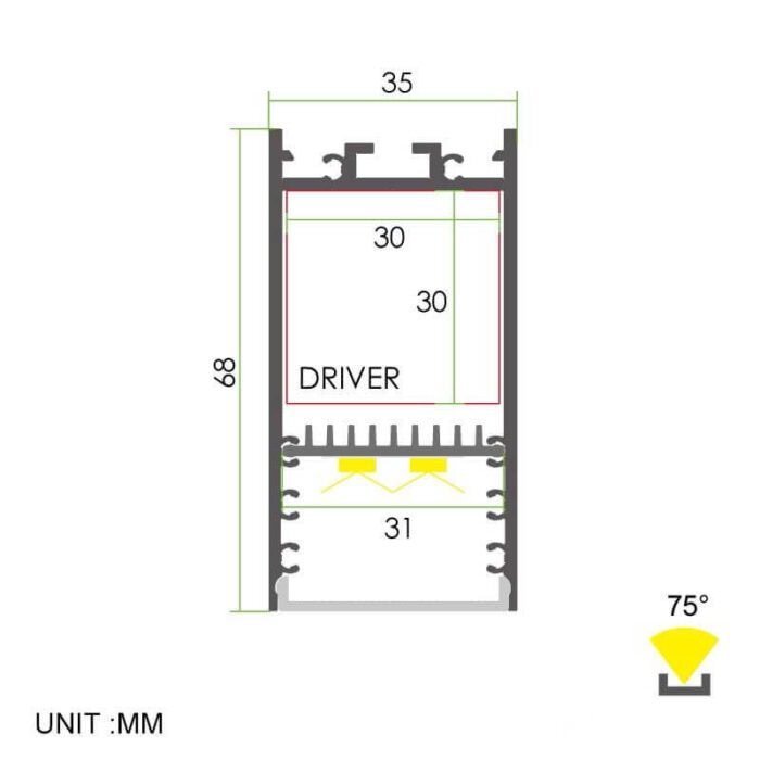 ⁦פרופיל תאורה - P35⁩ – תמונה ⁦2⁩