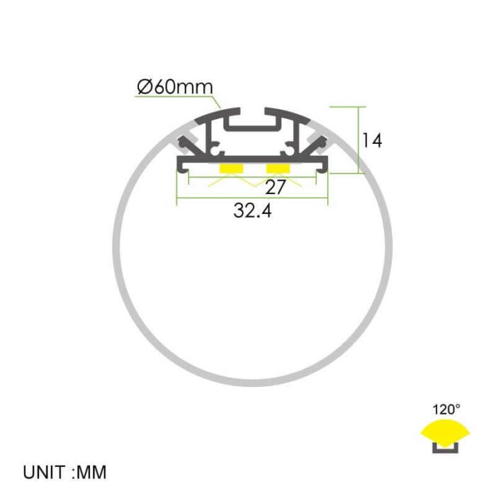 ⁦פרופיל תאורה - R60⁩ – תמונה ⁦2⁩