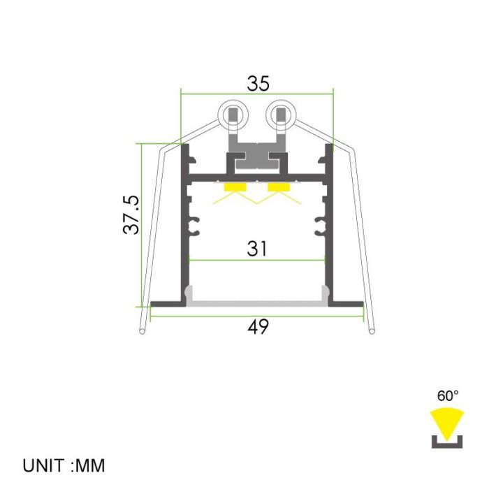 ⁦פרופיל תאורה - WN31⁩ – תמונה ⁦2⁩